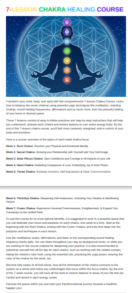 7-Lesson Chakra Healing Course - Root to Crown Incorporating Sound Healing