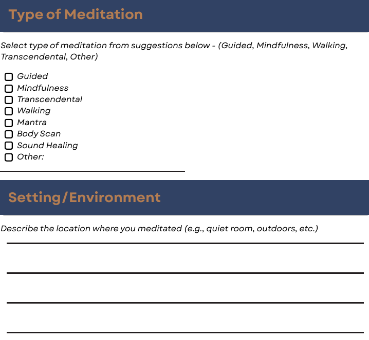 Free Download Meditation Journal