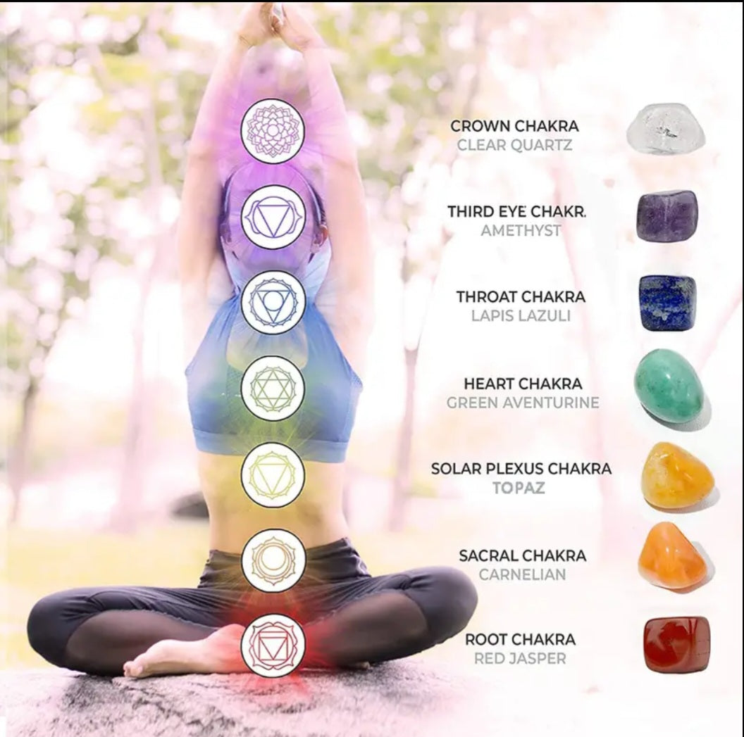 14pcs: 7 Chakra Crystal Set & 7 Crystal Wands