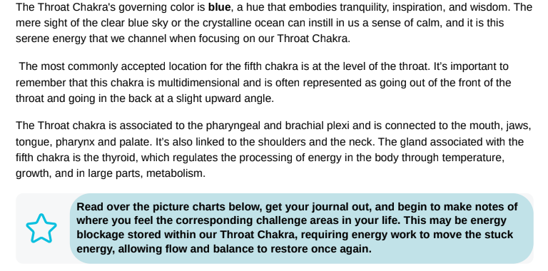 Throat Chakra Lesson
