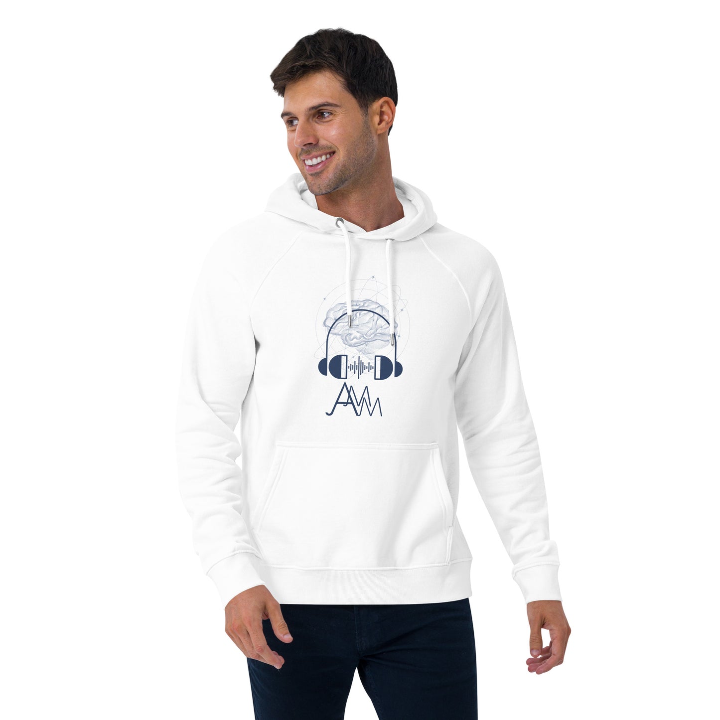 Unisex Eco AMM Logo White Hoodie