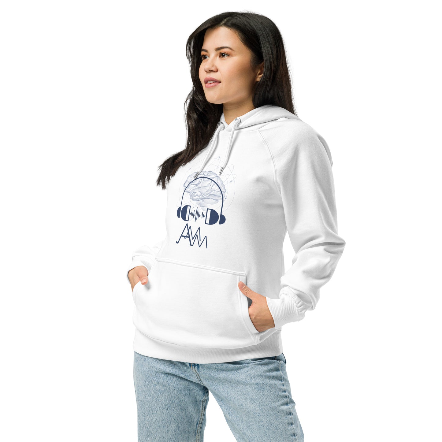 Unisex Eco AMM Logo White Hoodie