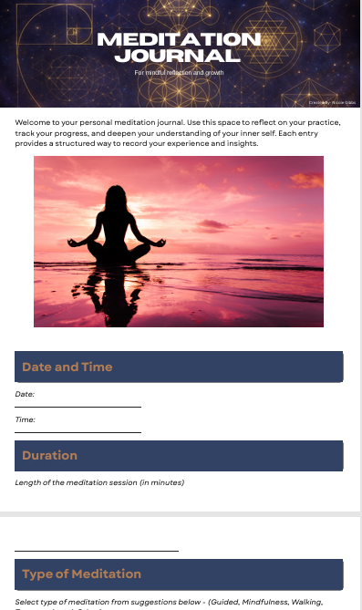 Meditation Journal Book: 28-Day Entries to Deepen Meditation Practices