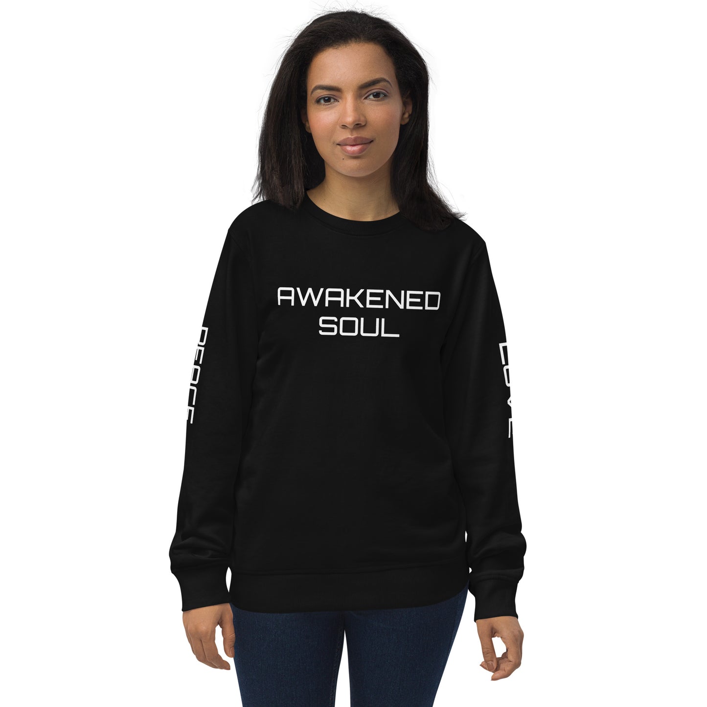 Unisex Organic Awakened Peace&Love Sweatshirt