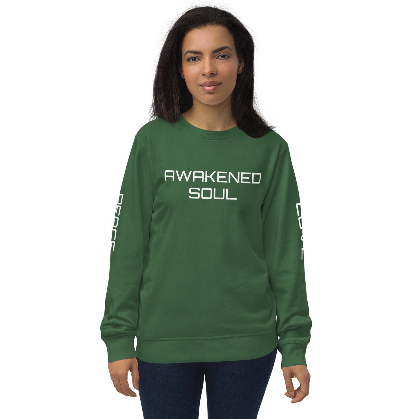 Unisex Organic Awakened Peace&Love Sweatshirt