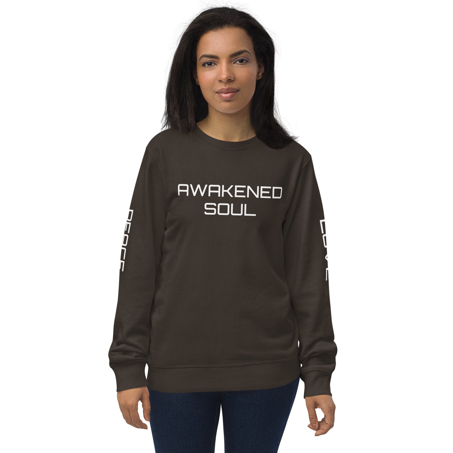 Unisex Organic Awakened Peace&Love Sweatshirt