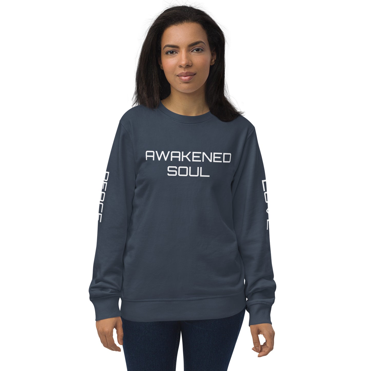 Unisex Organic Awakened Peace&Love Sweatshirt